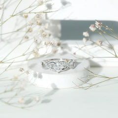 Princess Cut Moissanite Infinity Engagement Ring for Her