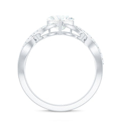 Heart Shape Certified Moissanite Infinity Style Engagement Ring