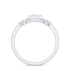 5x5mm Princess Cut Certified Moissanite Solitaire Ring with Celtic Knot Style