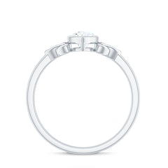 Bezel Set Moissanite Pear Cut Solitaire Celtic Ring for Women