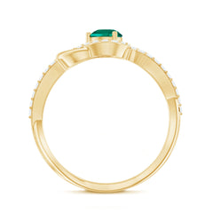 Lab Created Emerald Infinity Promise Ring With Diamond