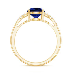 Certified 2.7 Carat Lab Grown Blue Sapphire Diamond Engagement Ring for Women