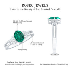 Designer Lab Grown Emerald Engagement Ring
