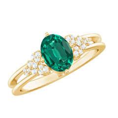 Designer Lab Grown Emerald Engagement Ring