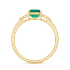 Lab Grown Emerald Designer Engagement Ring With Diamond