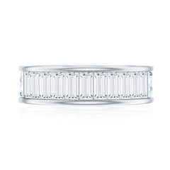 3.66 Carat Baguette Cut Moissanite Wedding Band Channel Setting