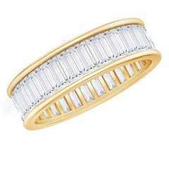 3.66 Carat Baguette Cut Moissanite Wedding Band Channel Setting