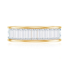3.66 Carat Baguette Cut Moissanite Wedding Band Channel Setting