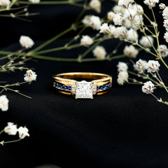 Princess Cut Moissanite Statement Engagement Ring