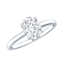 Certified 1.2 Carat Moissanite Oval Engagement Ring in Silver