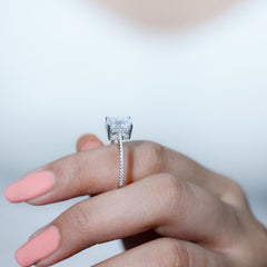Certified 1.87 Carat Moissanite Emerald Cut Engagement Ring For Women