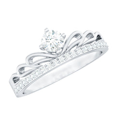 Certified Round Diamond Crown Ring