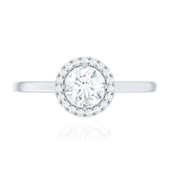 Cubic Zirconia Floating Halo Promise Ring