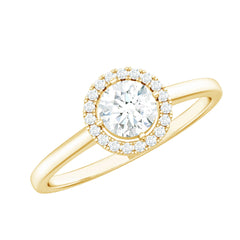 Cubic Zirconia Floating Halo Promise Ring