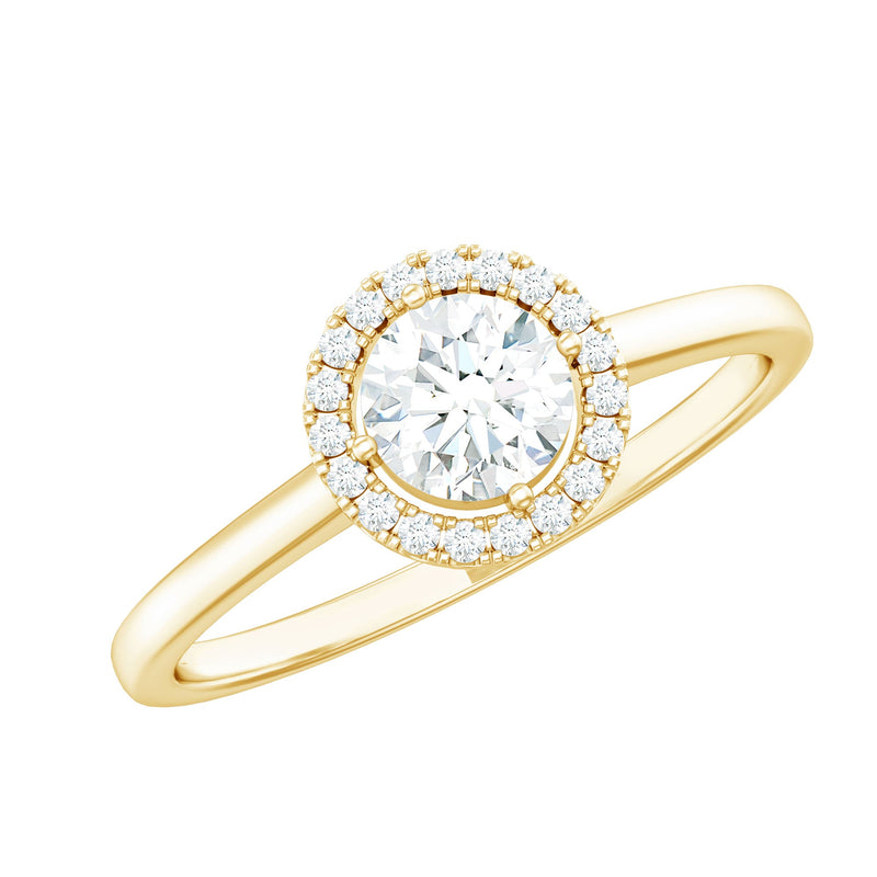 Cubic Zirconia Floating Halo Promise Ring