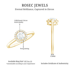 Cubic Zirconia Floating Halo Promise Ring
