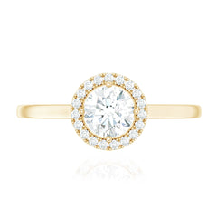 Cubic Zirconia Floating Halo Promise Ring