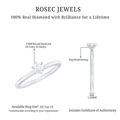 Solitaire Round Diamond Promise Ring