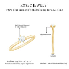 Solitaire Round Diamond Promise Ring