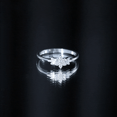 Certified Diamond Flower Promise Ring