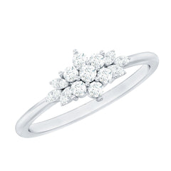 Certified Diamond Flower Promise Ring