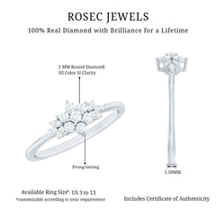 Certified Diamond Flower Promise Ring