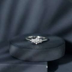 Certified Diamond Flower Promise Ring
