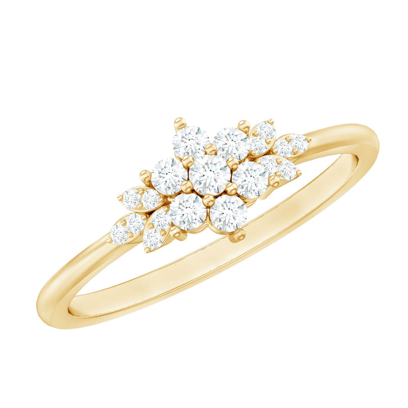 Certified Diamond Flower Promise Ring