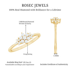 Certified Diamond Flower Promise Ring