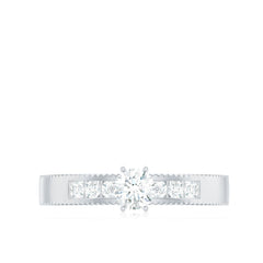 Natural Diamond Solitaire Engagement Ring for Women