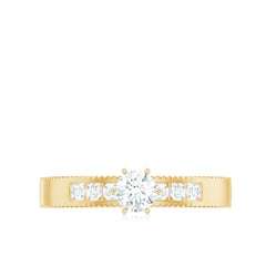 Natural Diamond Solitaire Engagement Ring for Women