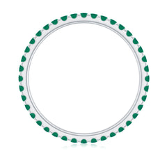 Natural Emerald Eternity Stackable Ring for Women