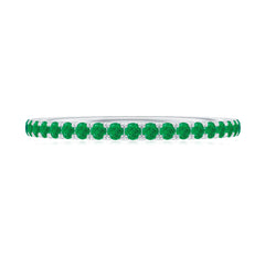 Natural Emerald Eternity Stackable Ring for Women
