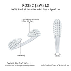 Certified Pave Set Moissanite Ring Enhancer