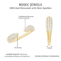 Certified Pave Set Moissanite Ring Enhancer