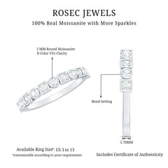 Certified Moissanite Geometric Wedding Band