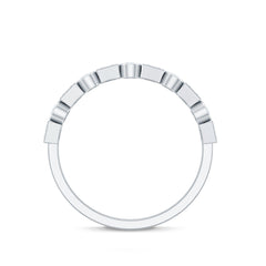Certified Moissanite Geometric Wedding Band