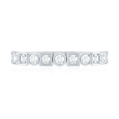 Certified Moissanite Geometric Wedding Band