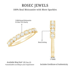 Certified Moissanite Geometric Wedding Band