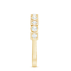 Certified Moissanite Geometric Wedding Band