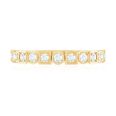 Certified Moissanite Geometric Wedding Band