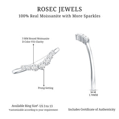 Certified Moissanite Chevron Ring Enhancer for Women