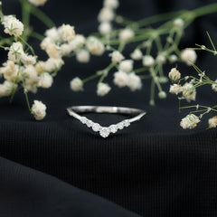 Certified Moissanite Chevron Ring Enhancer for Women