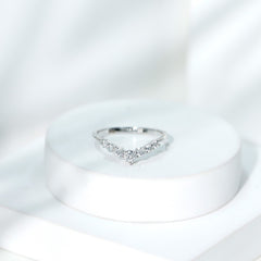 Certified Moissanite Chevron Ring Enhancer for Women