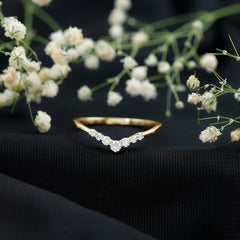 Certified Moissanite Chevron Ring Enhancer for Women