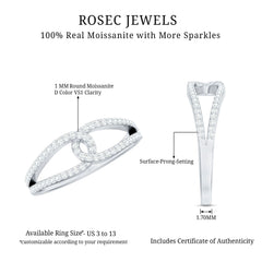 Certified Moissanite Infinity Promise Ring