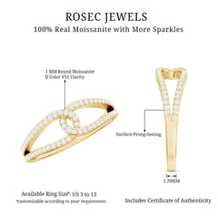 Certified Moissanite Infinity Promise Ring