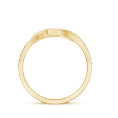 1/2 CT Moissanite Interlock Twin Heart Ring in Gold