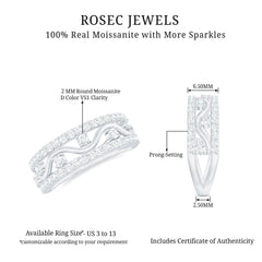 Certified Moissanite Wedding Anniversary Band for Her
