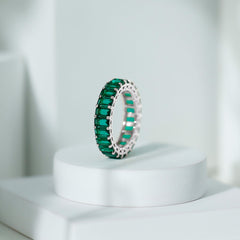 Certified Lab Created Emerald Full Eternity Ring